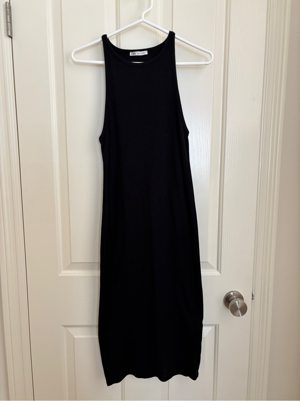 Zara Black Ribbed Tank Dress